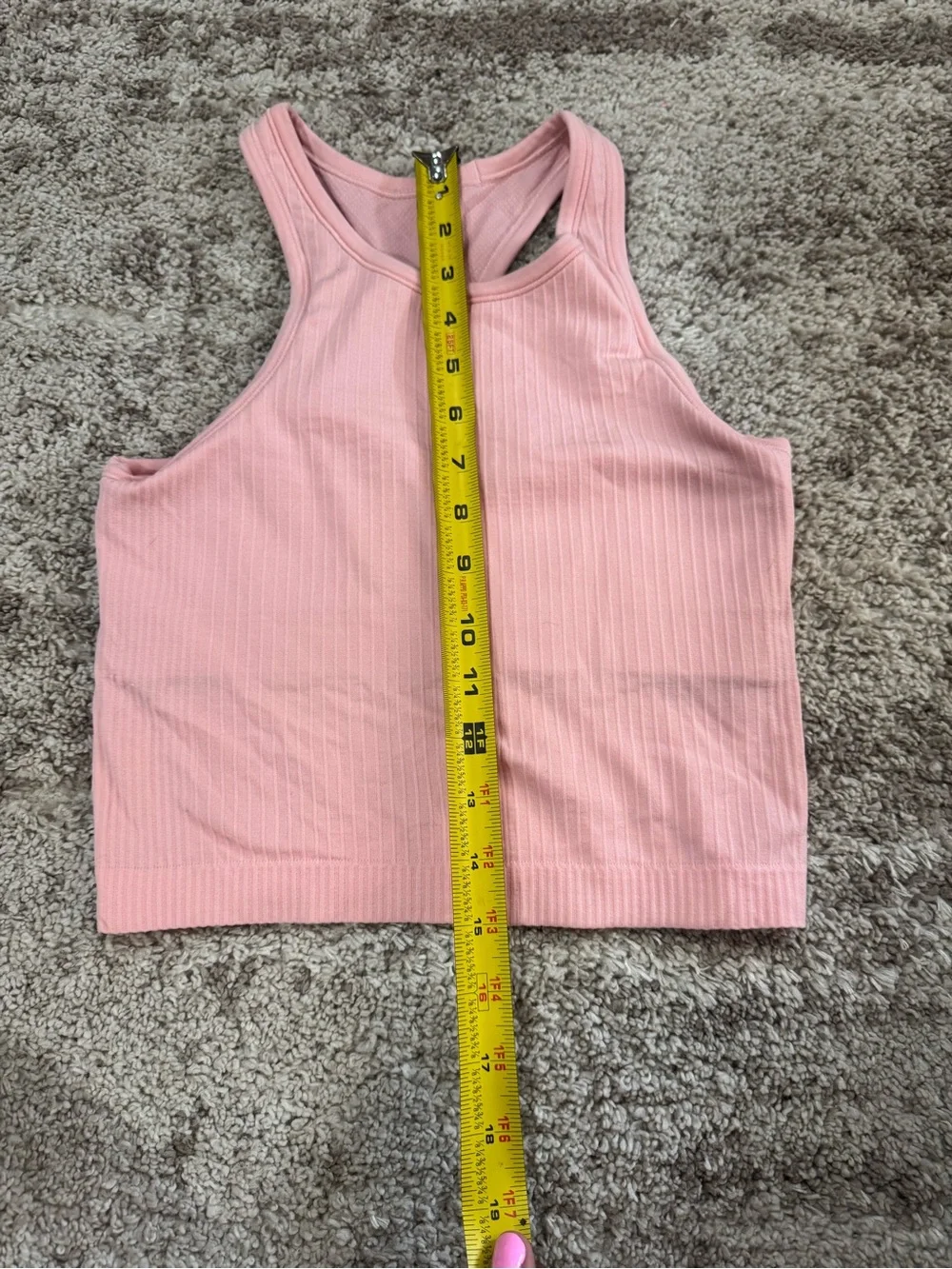 lululemon athletica Pink Ribbed Racerback Tank